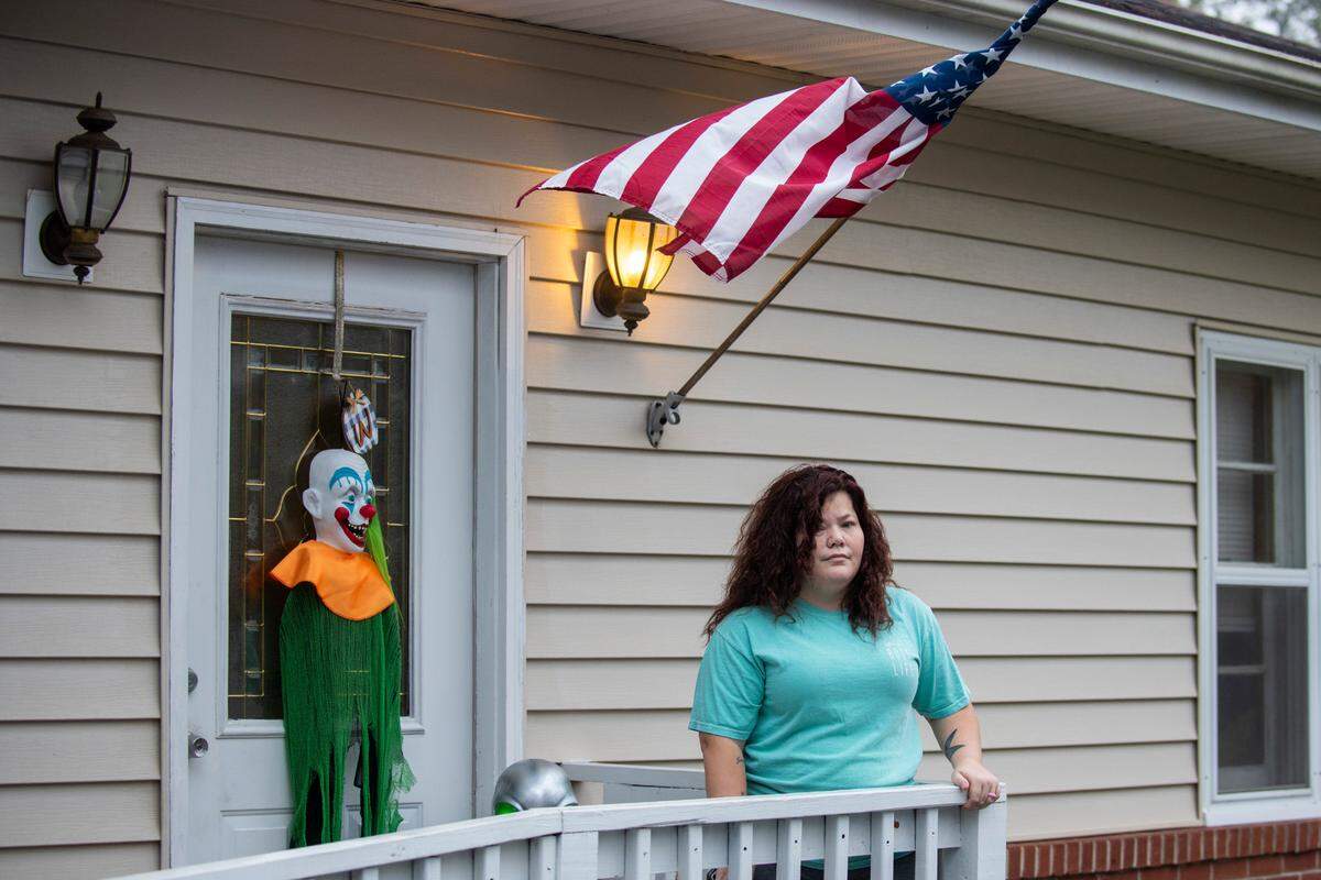 Julia Whitmore poses for a portrait at her home in Warm Springs, Georgia, on Oct. 27, 2020.