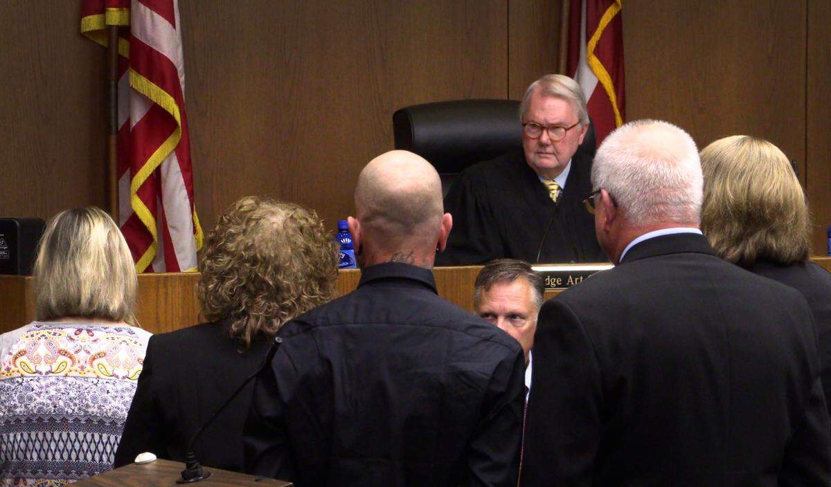 Superior Court Judge Arthur Smith III listens to a victim impact statement Friday morning before sentencing Hagan Everett Fredette. 04/28/2023