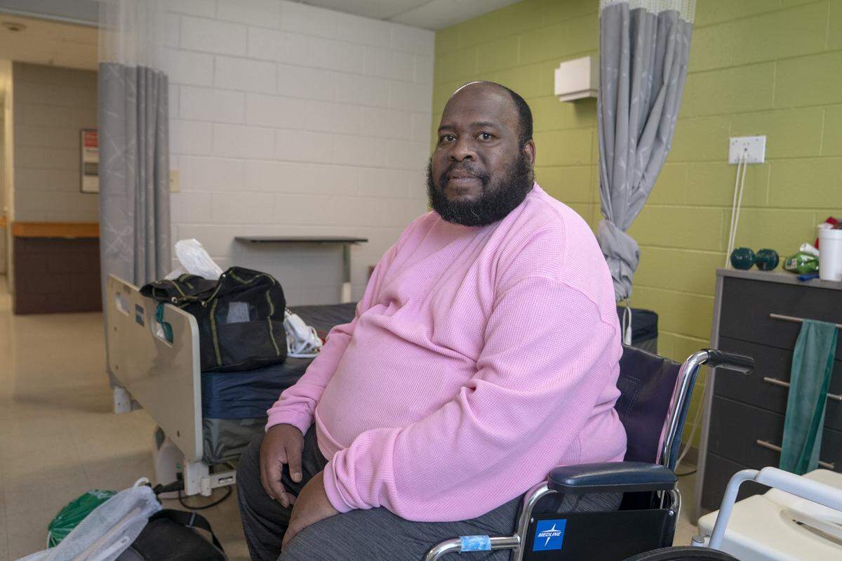 Eric Lofton prepares his bags to leave River Towne Center nursing facility on Thursday, May 27, 2021, in Columbus, Ga. After two months in respiratory therapy due to COVID-19, Lofton will be discharged and return home to Enterprise, Ala.