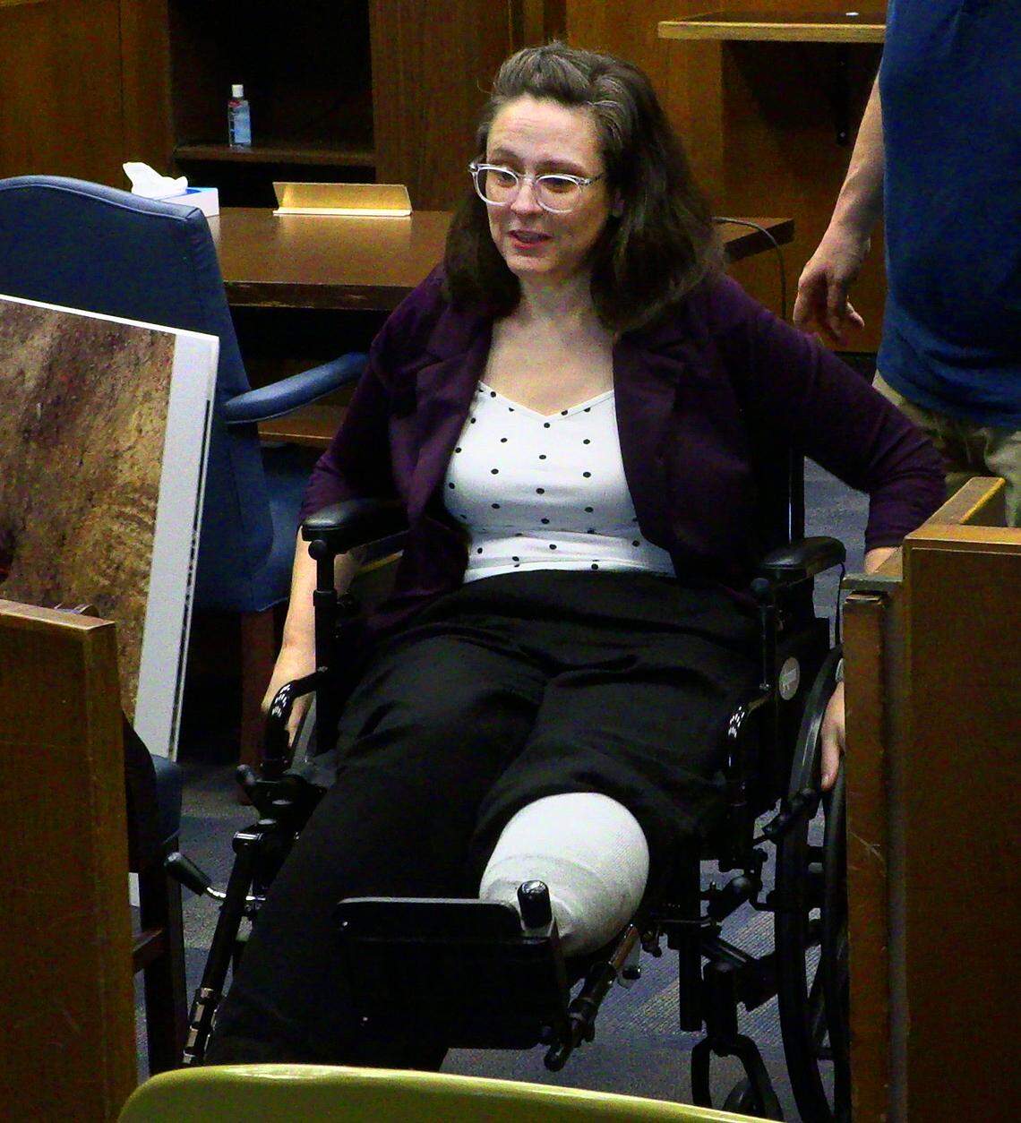 Kim Golden leaves the courtroom Friday afternoon.