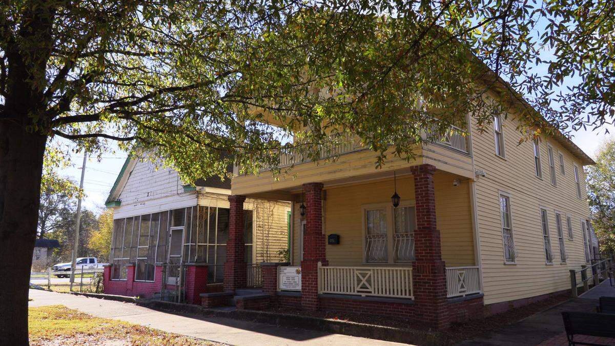 The Gertrude “Ma” Rainey House and Blues Museum, right, is located in the historic Liberty District in Columbus, Georgia.