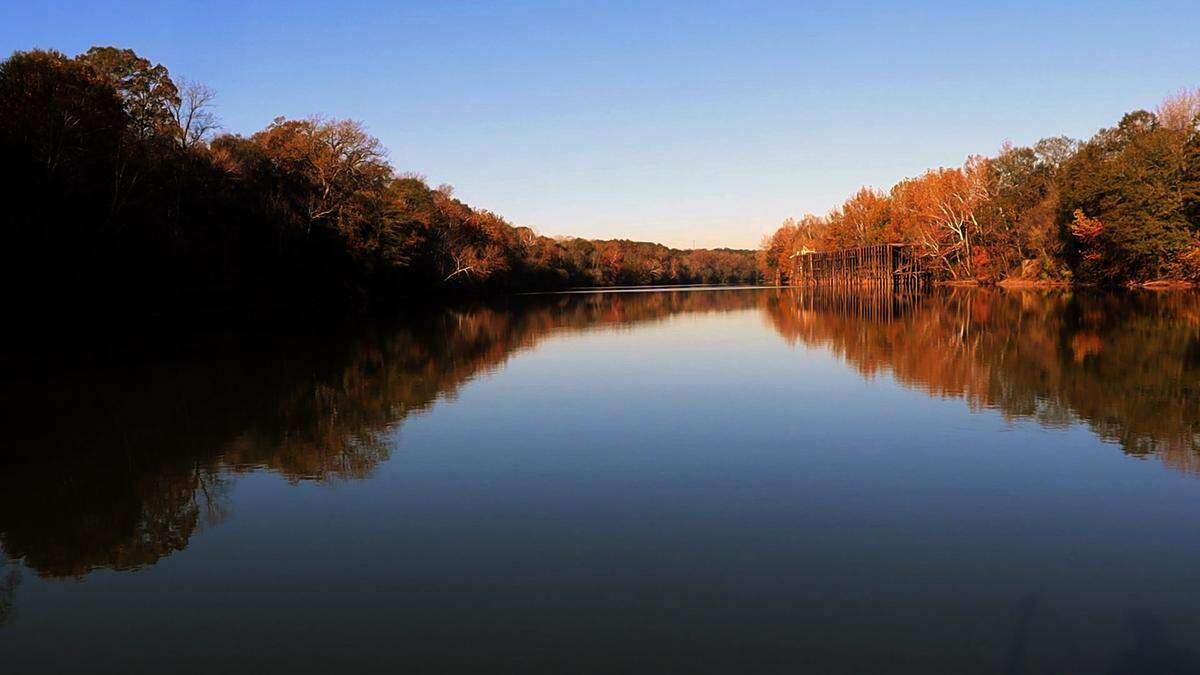 A view of the Chattahoochee River north of Rotary Park on the DNR shock boat. 11/29/30