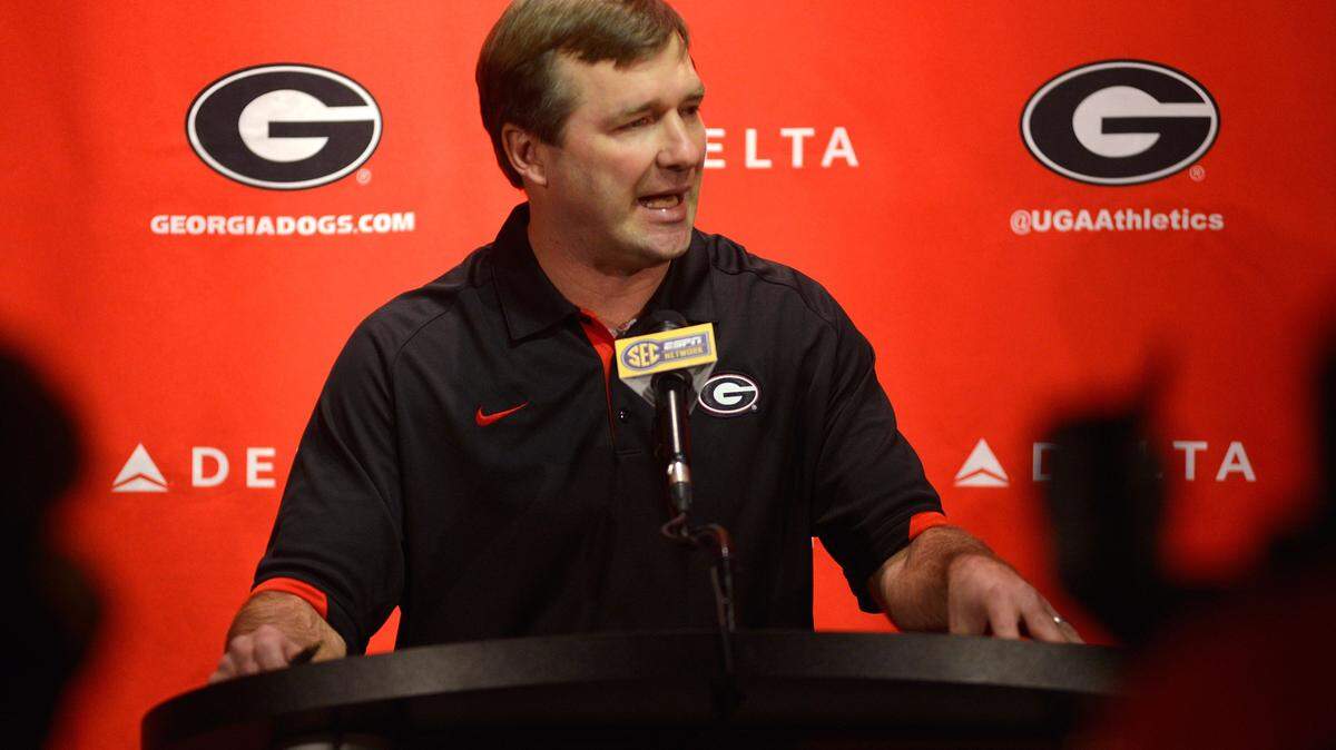 University of Georgia NCAA college football head coach Kirby Smart speaks during a press conference in Athens, Ga., Wednesday, Jan. 13, 2016. (Richard Hamm/Athens Banner-Herald via AP) MAGS OUT; MANDATORY CREDIT