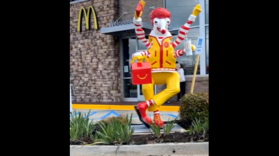 Art lovers in Enterprise, Alabama, have prompted social media debate by erecting statue of iconic Ronald McDonald recreated to look like a boll weevil.