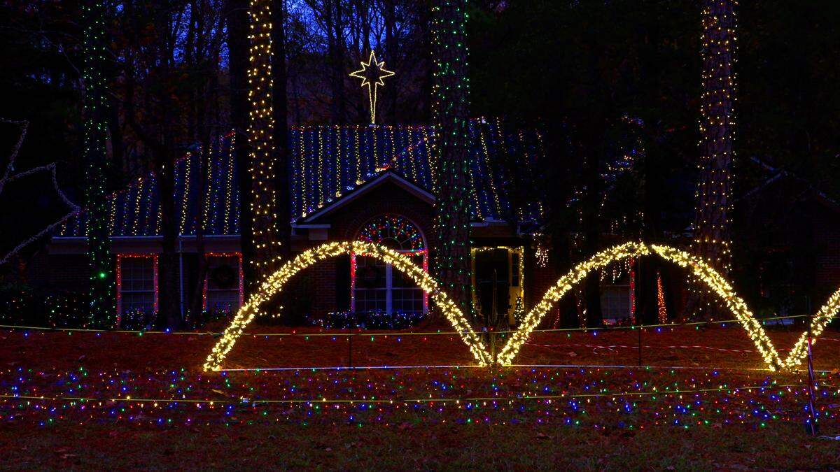 Foster Lambertus has created a large display of Christmas lights, known as Foster’s House of Christmas, in Midland, Georgia. The display is synchronized to music. 12/13/2024