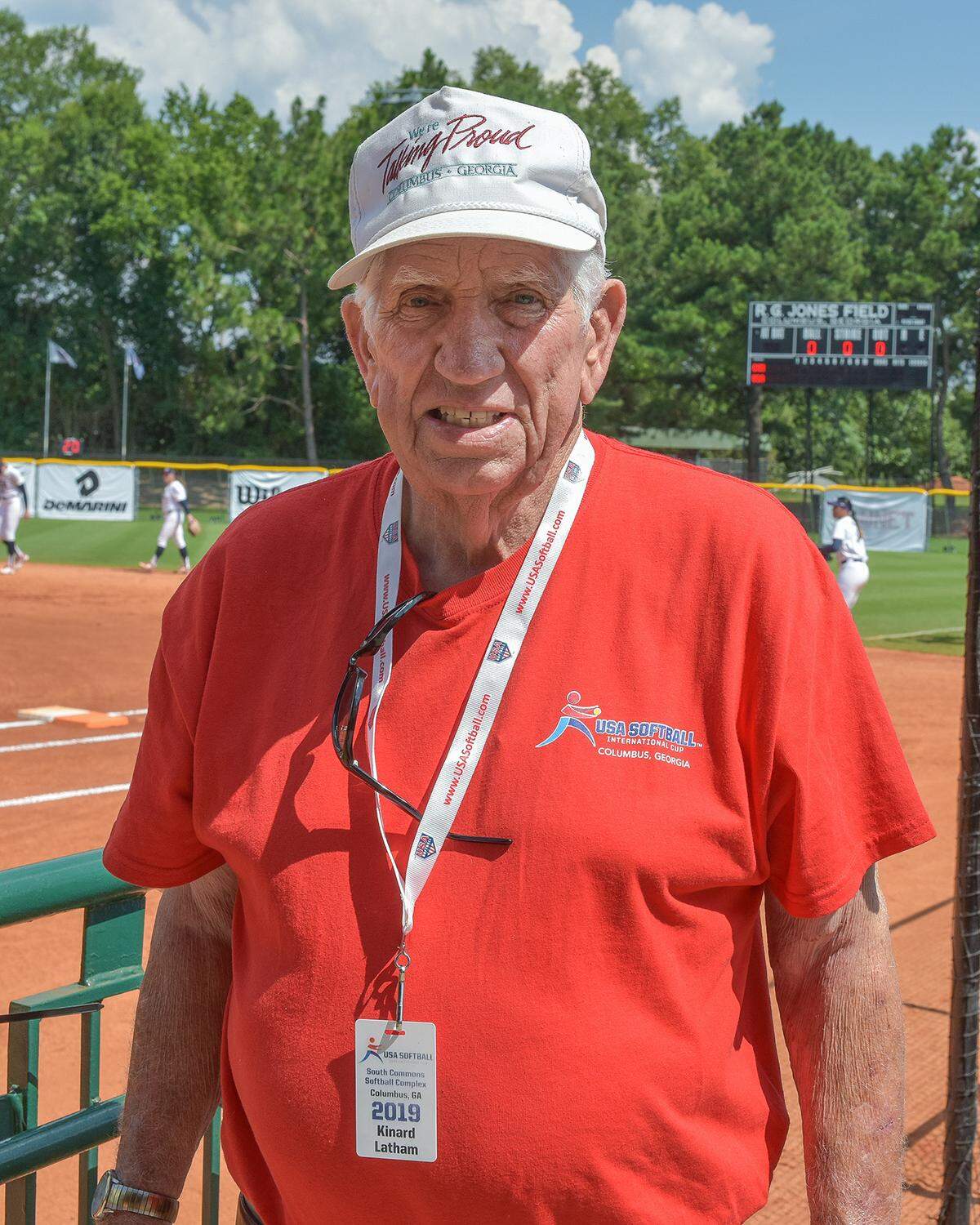 Columbus Sports Council volunteer Kinard Latham is the umpire coordinator for the USA Softball International Cup at South Commons Softball Stadium in Columbus, July 1-7, 2019.