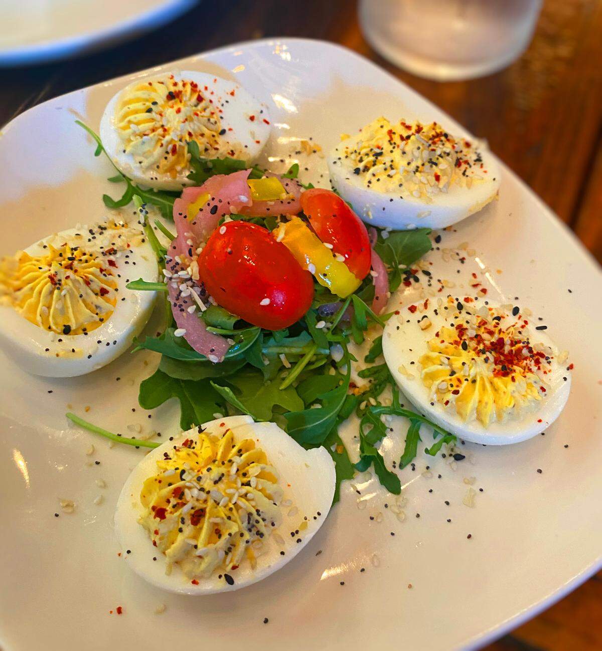 Ledger-Enquirer reporter Sundi Rose went to Happy Hour at Animal Farm in Columbus, Georgia for Columbus on a Budget. She ordered the deviled eggs ($7) as one of her appetizers.
