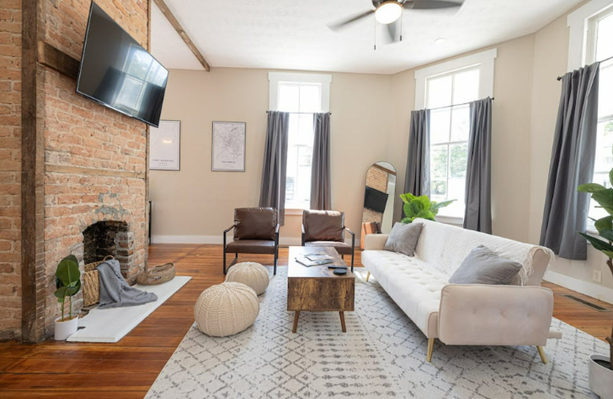 Boho living area in a city apartment.