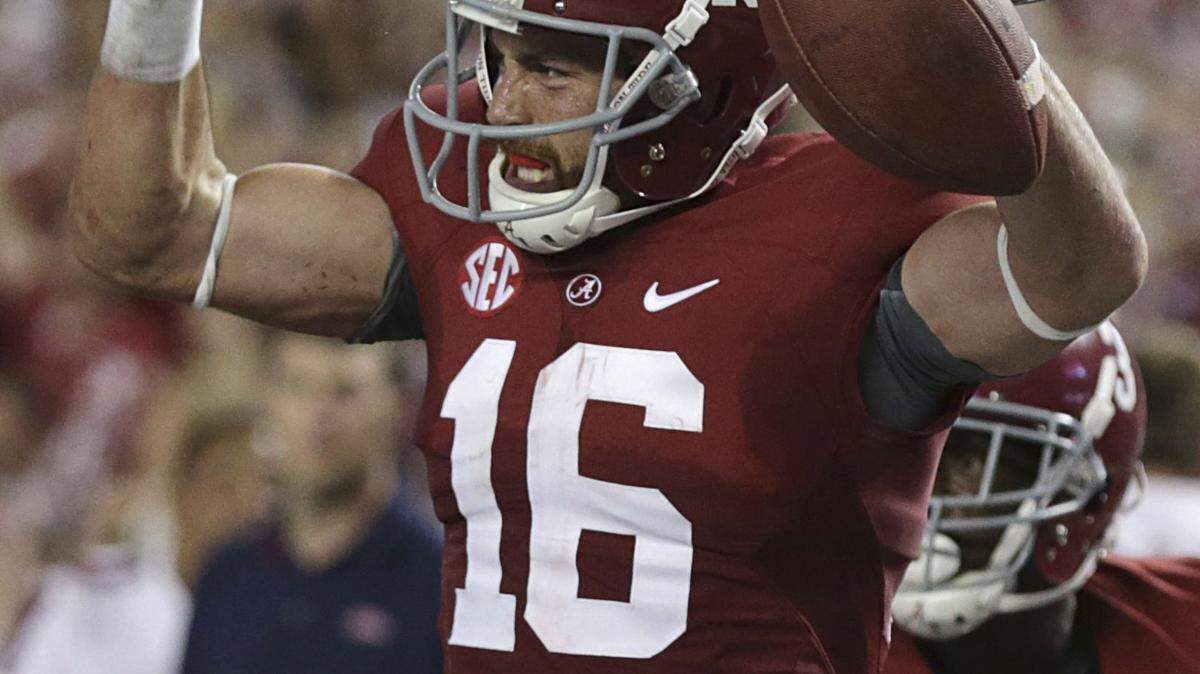 BUTCH DILL/Associated PressAlabama wide receiver Ricahrd Mullaney celebrates during first half against Mississippi Sept. 19 in Tuscaloosa, Ala.