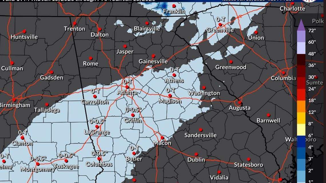 Snow chances in GA growing. Here’s where, how much of the white stuff may fall, new forecast shows