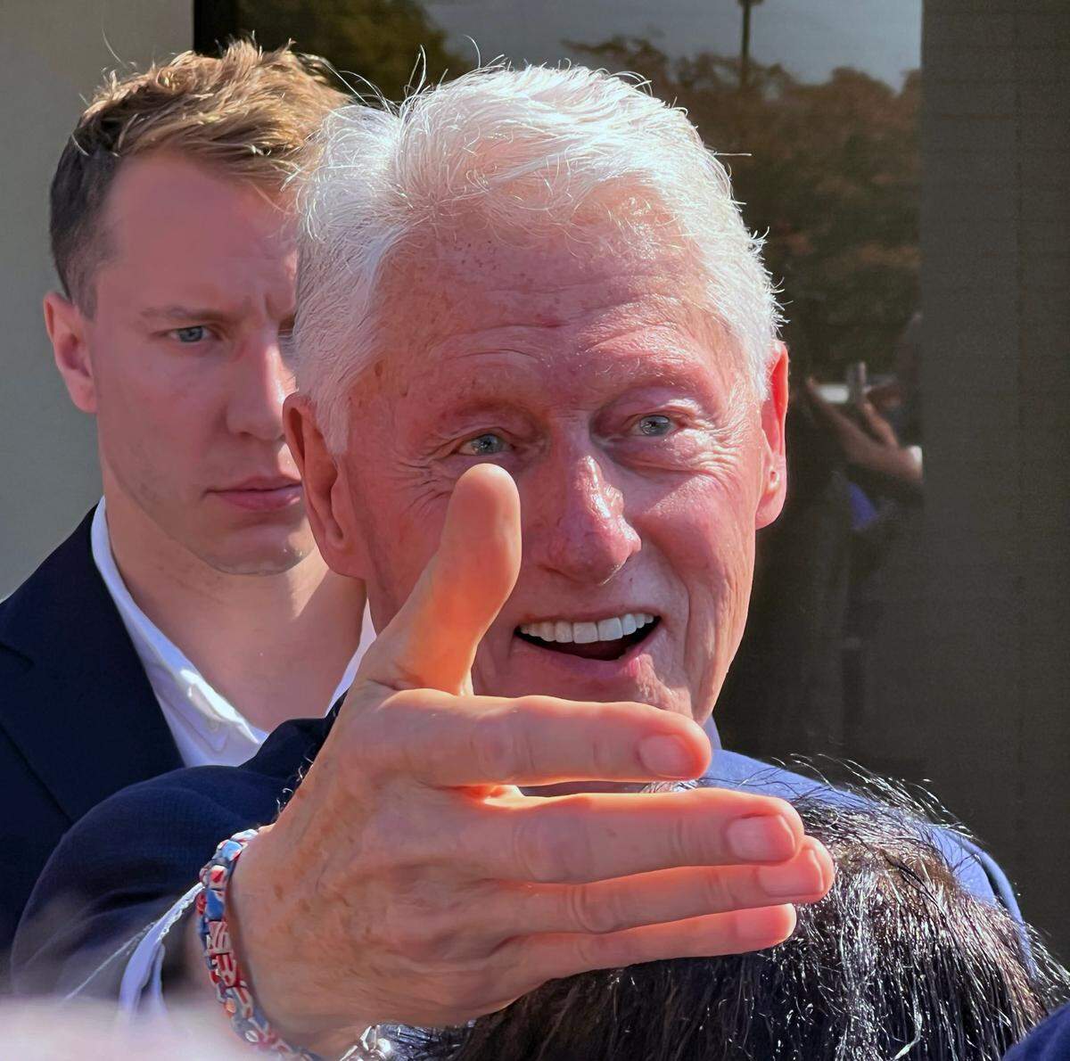 Former President Bill Clinton campaigns in Columbus, Georgia on Monday morning on behalf of democratic presidential candidate Kamala Harris and her running mate Tim Walz.