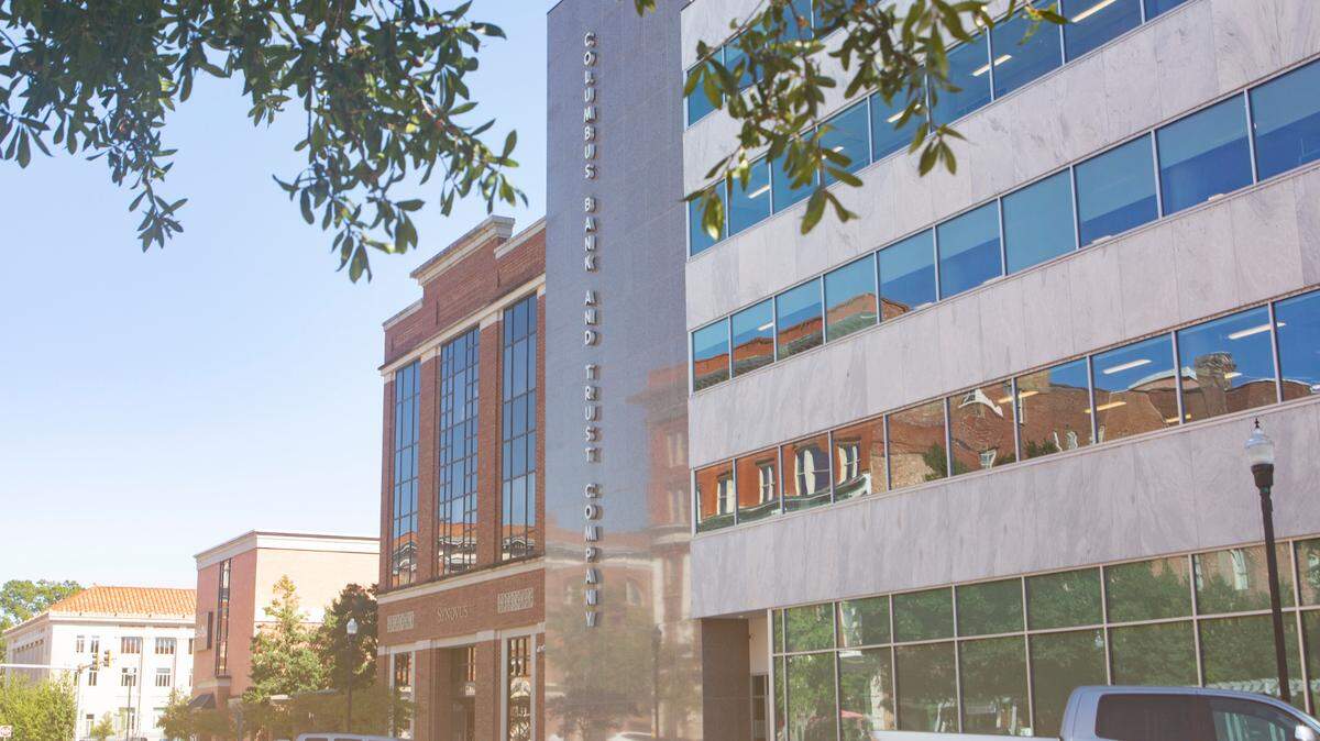 Synovus office buildings on Broadway in Columbus, Ga. on Sept. 24, 2021.