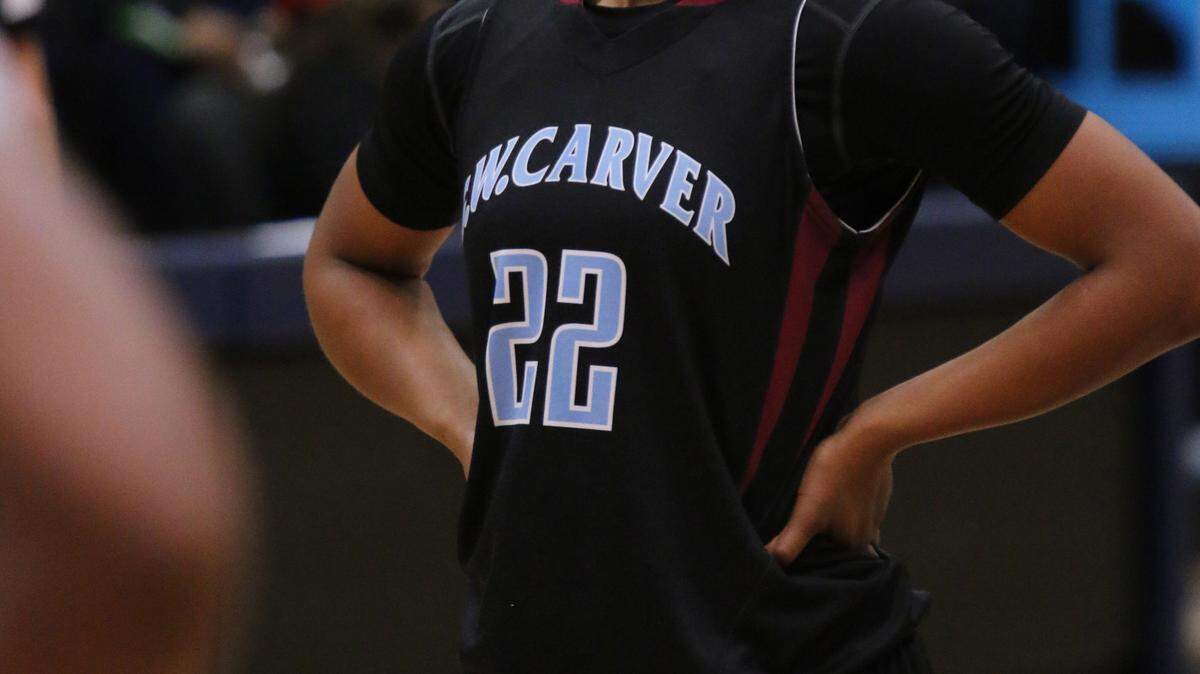 Alexis Burns takes a break during Wednesday night's game vs. Carver.