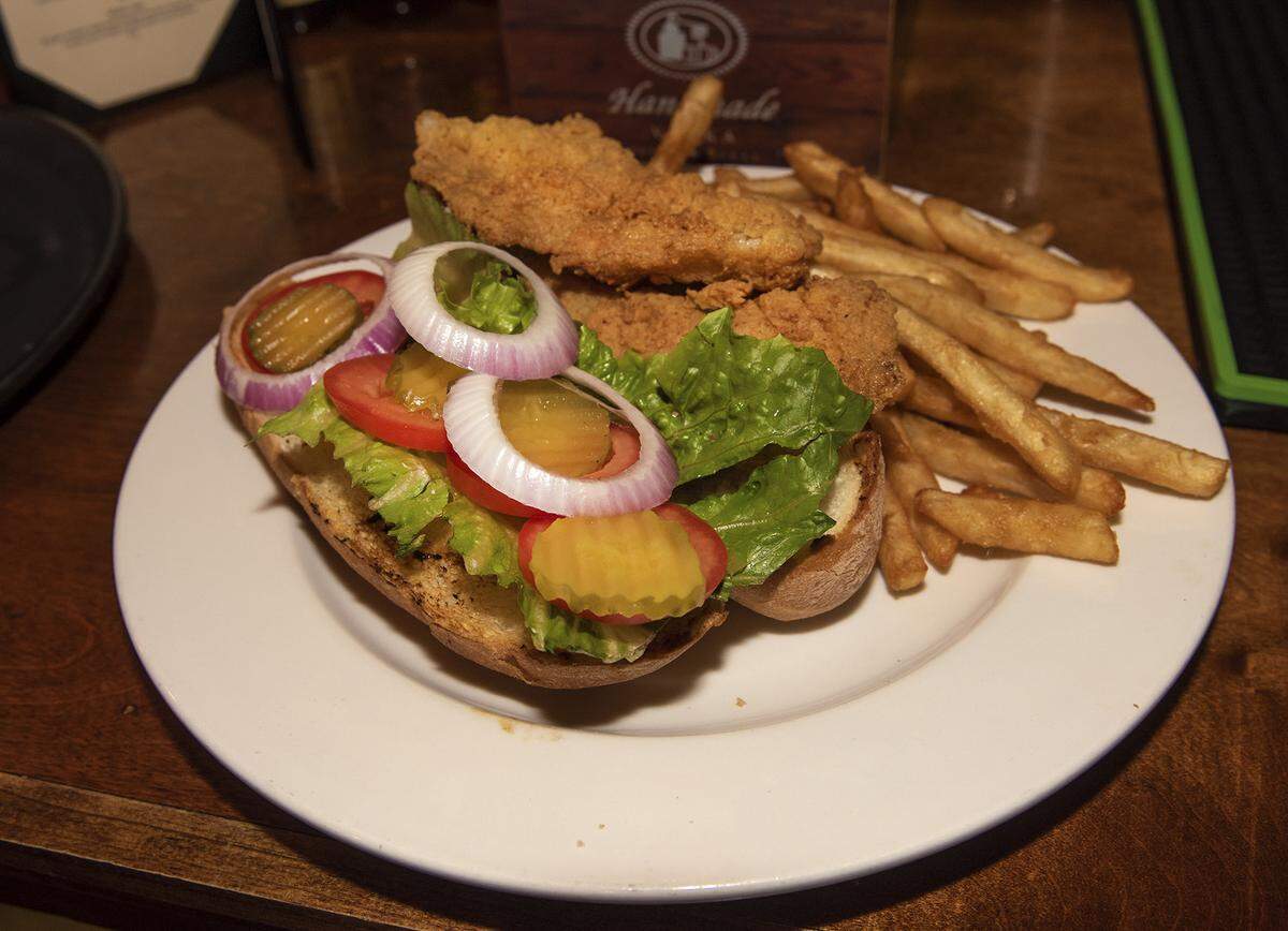 Bluewater Grill Grouper Poor Boy sandwich 
