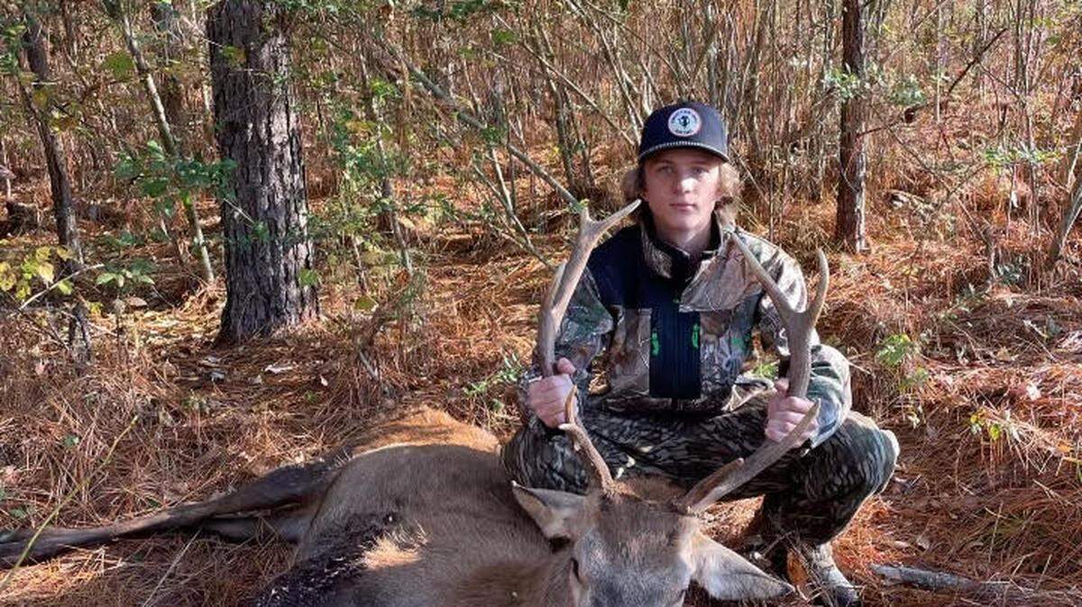 On the morning of November 3, 2022, 16-year-old Coye Potts of Roanoke, Alabama, used one shot from a crossbow to kill a red stag deer estimated to weigh more than 300 pounds on the Rock Mills property owned by his maternal grandfather, Phillip Taylor. Red stags aren’t native to the region. Speculation is that this deer escaped from a deer farm in Georgia.