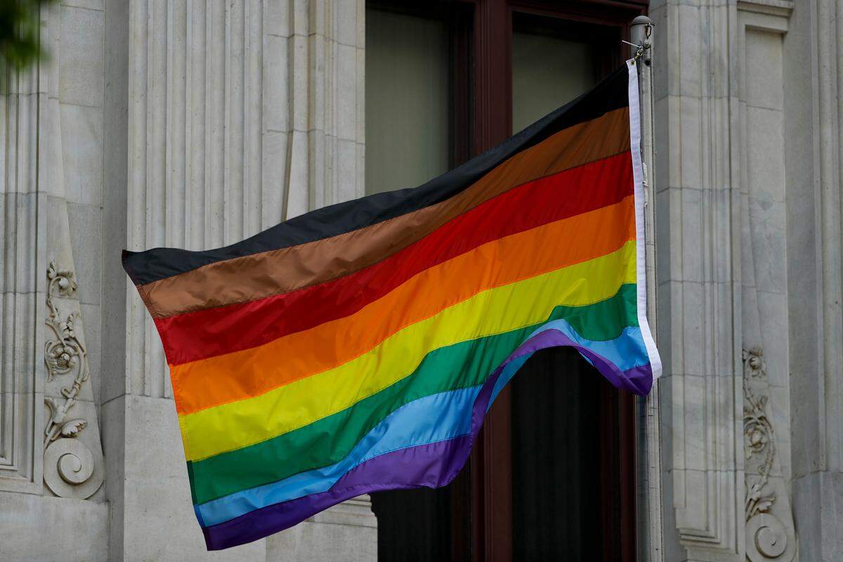 An LGBTQ pride flag.