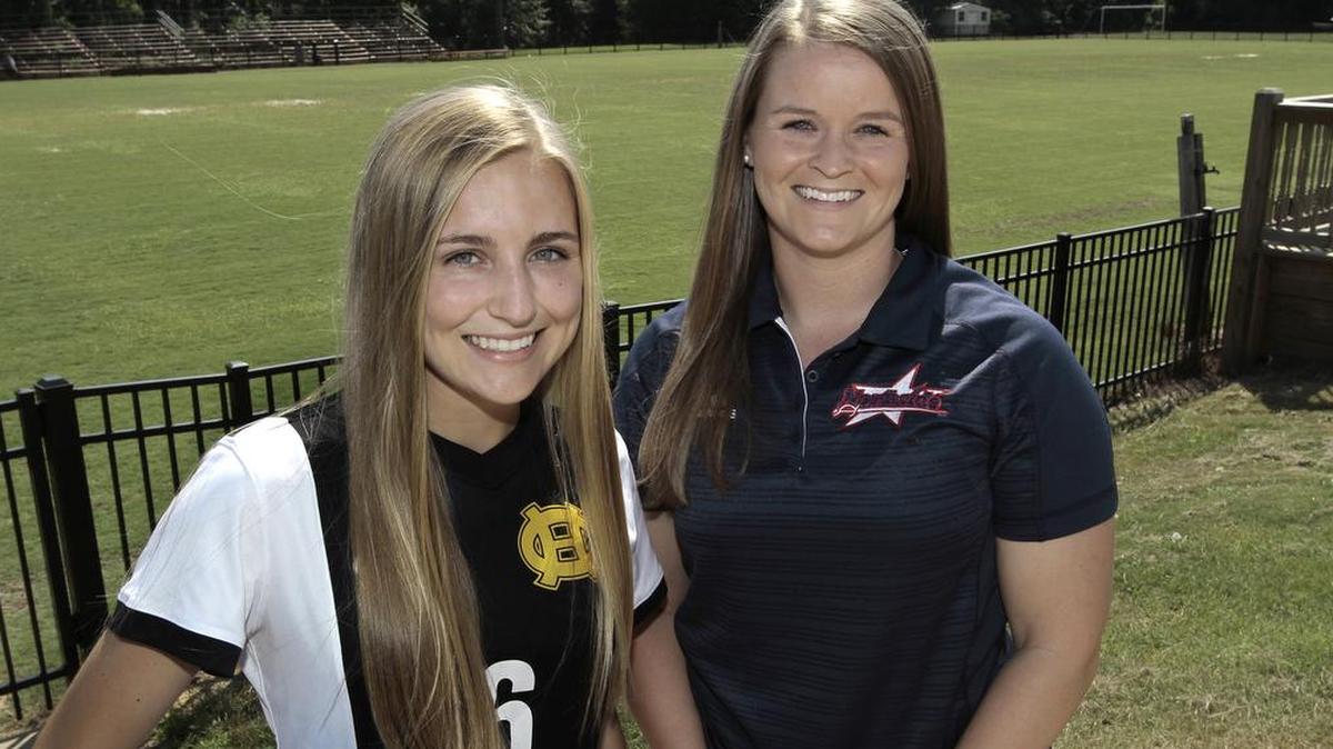 All-Bi-City Girls Soccer Player of the Year Kylie Bechard of Harris County, left, and Coach of the Year Elizabeth Toelle of Northside High.