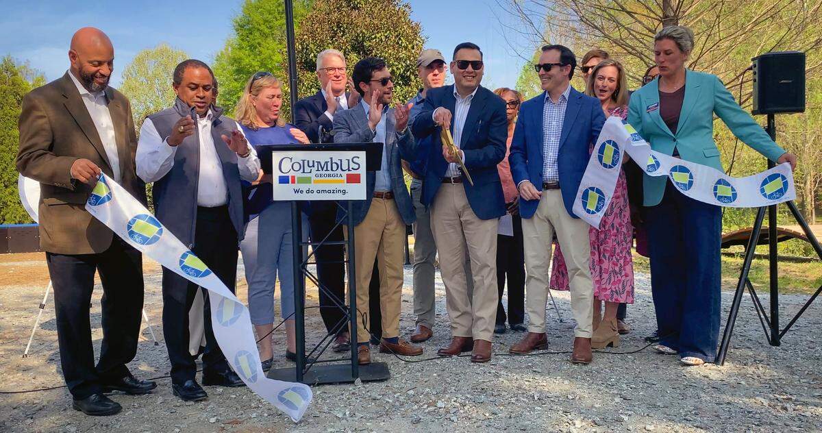 MidTown Inc. hosted a grand opening and ribbon-cutting ceremony March 25, 2026, for the new MidTown Children’s Bicycle Playground. It’s in Dinglewood Park, at the intersection of 13th Street and Warren Williams Road in in Columbus.