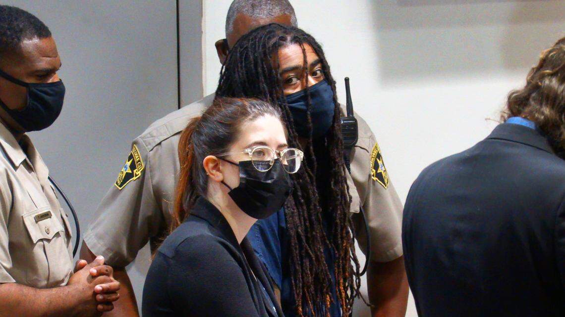 Rhaeem Sharrod Love, 28, center, looking toward camera, appears Friday morning in Columbus Recorder’s Court in Columbus. He was represented by public defender Gracie Ham.