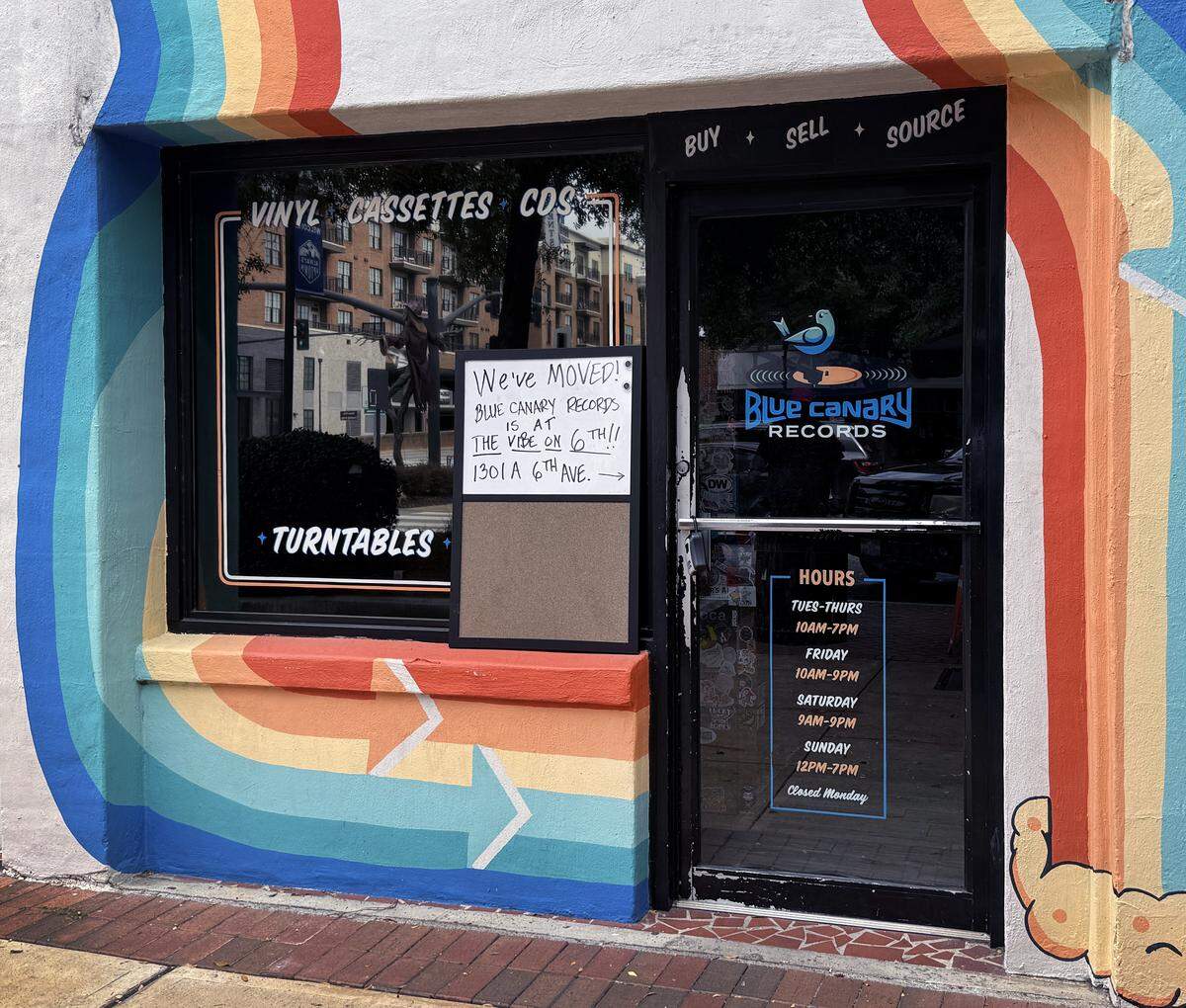 Blue Canary Records has moved from this location on Broadway in Columbus to The Vibe on 6th, 1301 Sixth Ave., Suite A.