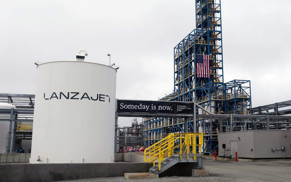 LanzaJet Freedom Pines Fuels facility on opening day. The facility will be the world’s first ethanol to sustainable aviation fuel (SAF) production facility. (Soperton, Ga) 01/24/2024