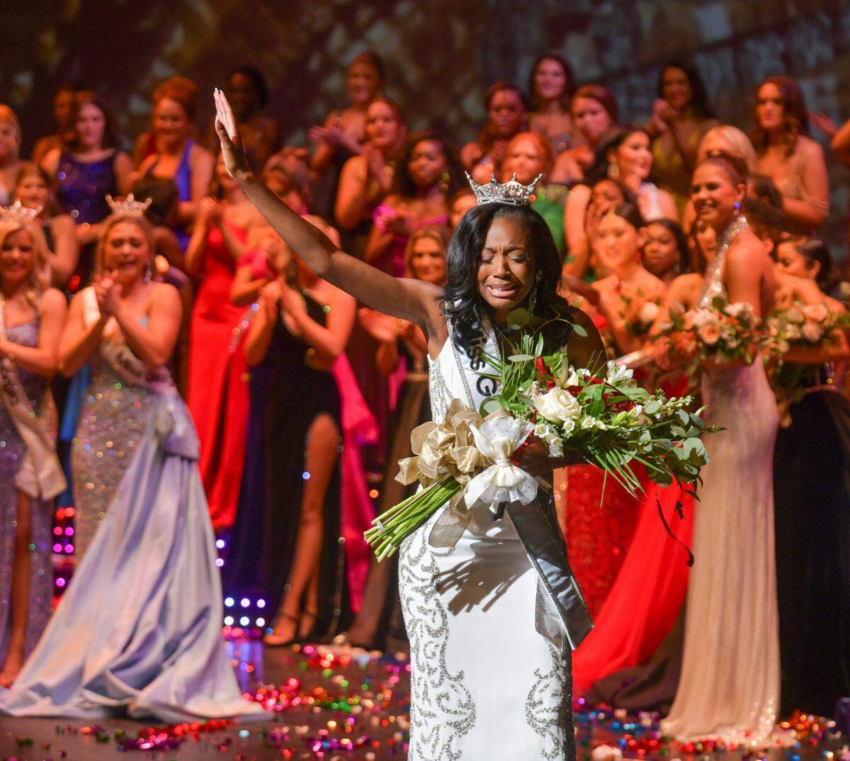 Ludwidg Louizaire is crowned as Miss Georgia 2024 Saturday at RiverCenter for the Performing Arts in Columbus, Georgia. Louizaire, from Atlanta, is a graduate of Hampton University. Her Community Service Initiative is Education for Everyone. She performed a contemporary vocal. 06/15/2024