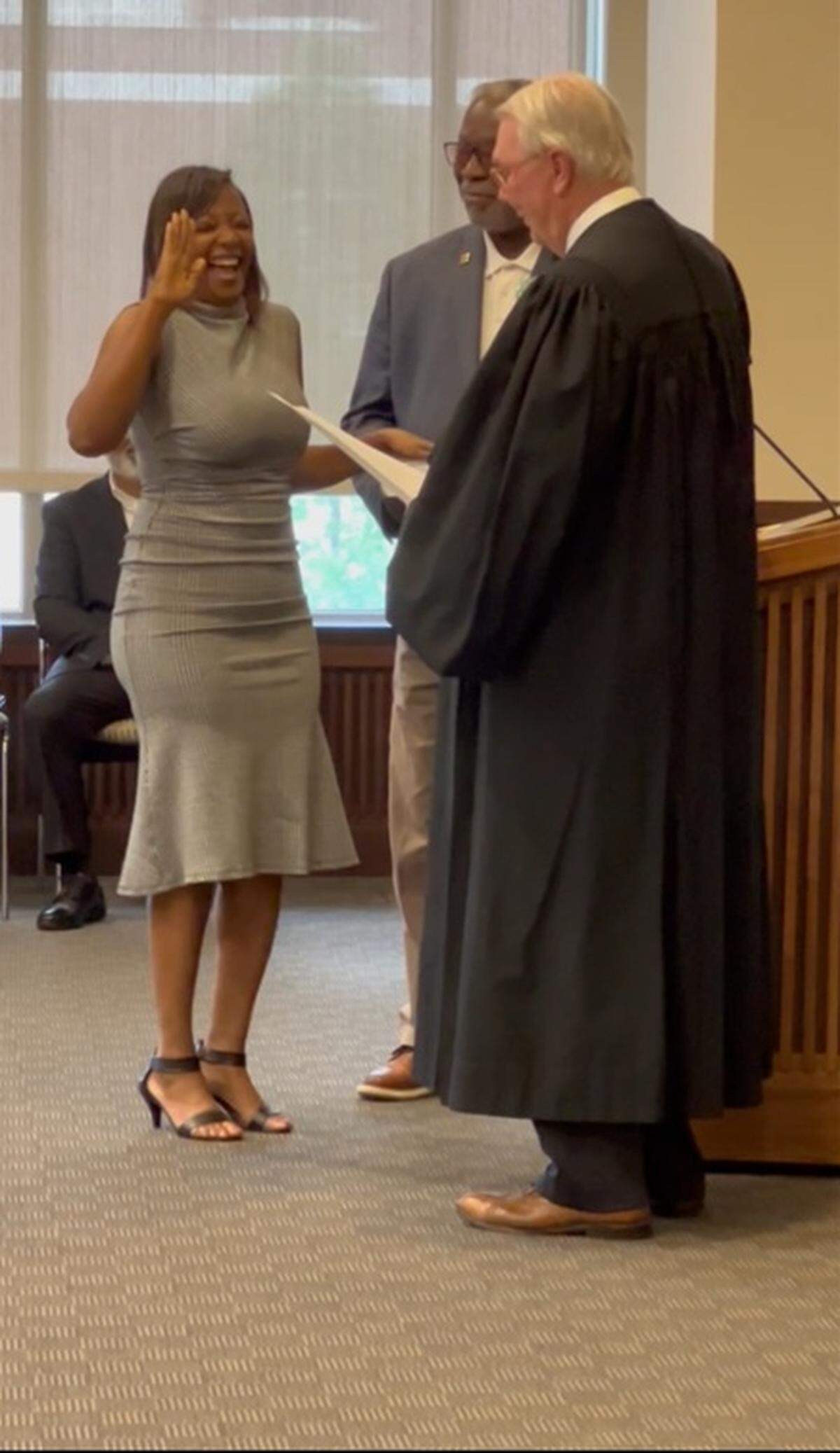 Columbus Councilor Simi Barnes of District 1 takes the oath of office May 26, 2026.