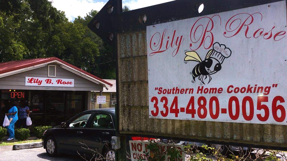 Lily B. Rose, located at 1222 10th Ave. in Phenix City, Alabama, offers Southern home cooking.