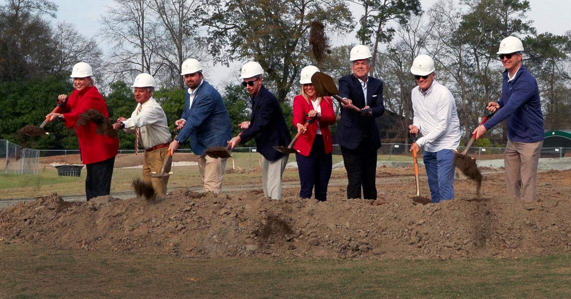 Columbus State University hosted a ceremonial groundbreaking Jan. 8, 2025, to publicly launch a $3.2 million fundraising campaign for a new clubhouse at CSU’s Key Golf Studio.
