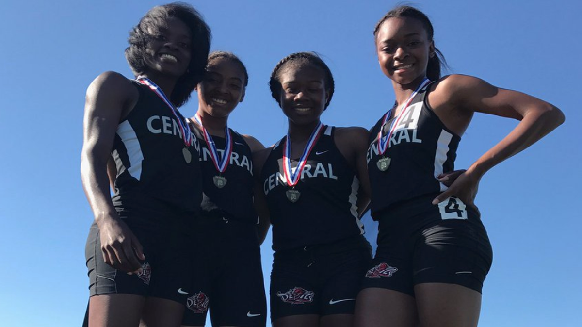 The Central High School girls 4x400 relay team took home first in the state track meet on May 6, 2017