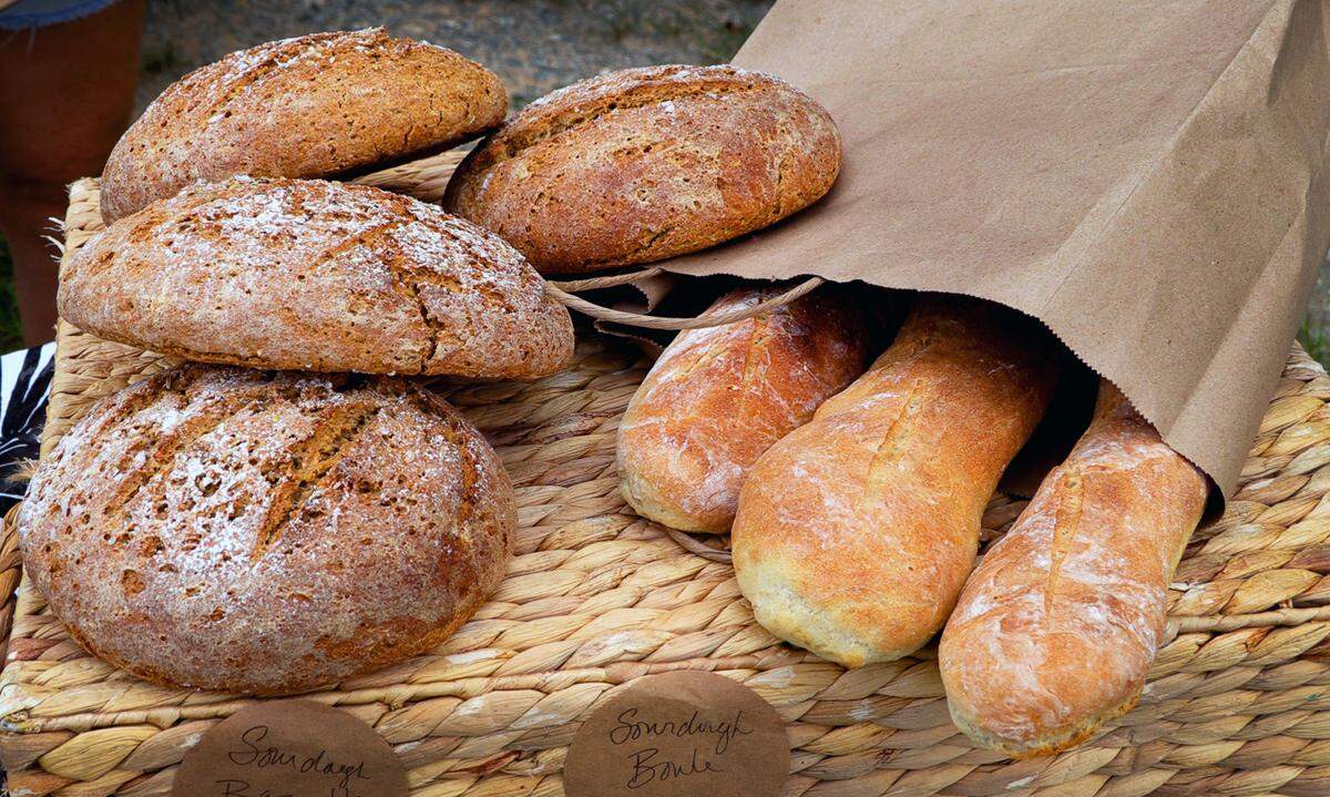 These are two types of bread Kate Williams, the owner of The Painted Gypsy catering service in Columbus, Georgia, offered for sale at a Farmers market in Columbus in the summer of 2022.