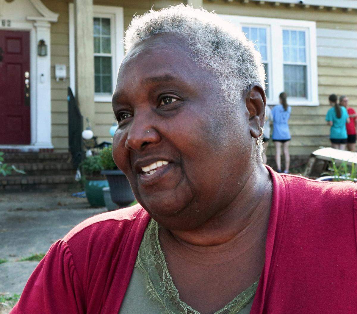 Homeowner Inez Gardner, pictured July 10, 2025, is among the Columbus residents who had home improvement projects done by River of Life volunteers during their mission project in Columbus.