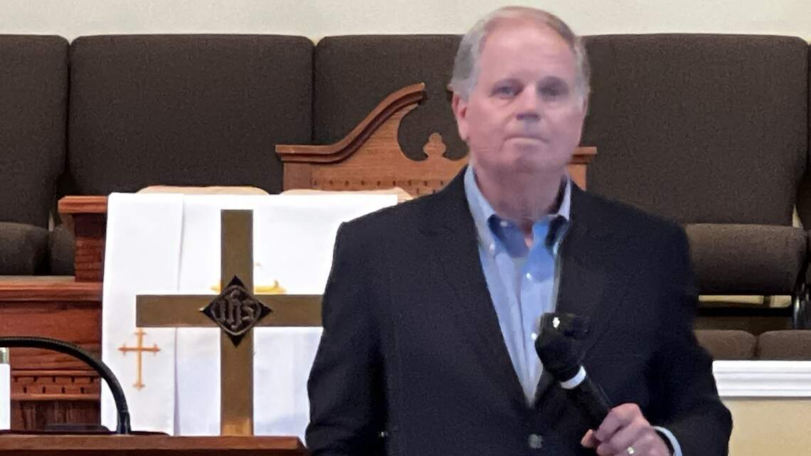 AL governor candidate Doug Jones speaks in Phenix City on redistricting, Supreme Court