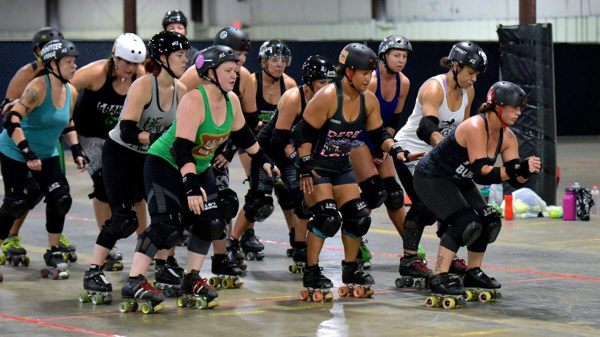 The Muscogee Roller Girls train recently for a match against Panhandle United at the Columbus Civic Center Saturday night, marking the return of roller derby to Columbus for the first time since 2015. The match against Panhandle United from Florida is scheduled for 7 p.m. The Muscogee Roller Girls’ last home match in Columbus in 2015 in the former Front Porch of the South building. When it closed they lost their venue, but have continued to train and compete on the road. The team is still seeking a permanent home.