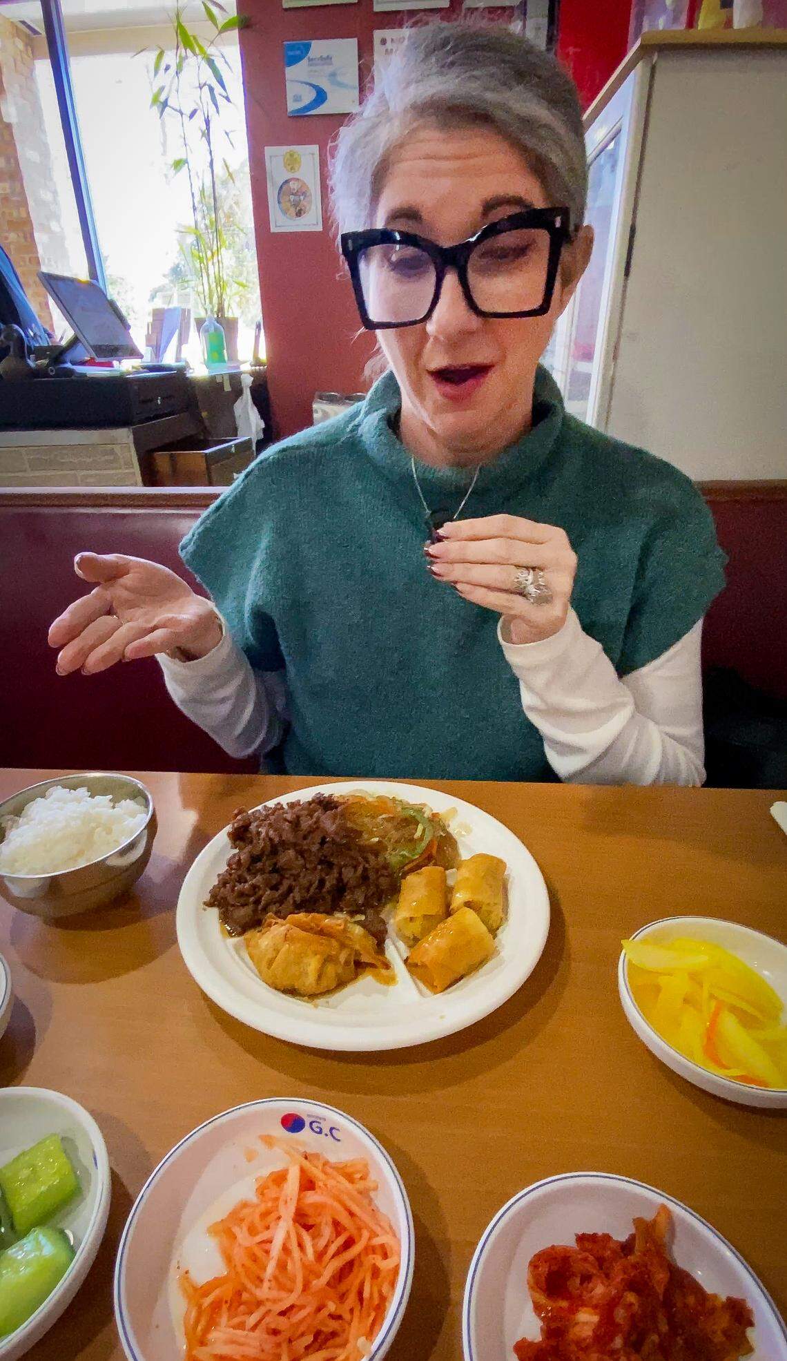 Ledger-Enquirer reporter Sundi Rose ordered the Bulgogi lunch special at Golden Chopstix in Columbus, Georgia. It comes with japchae, spring rolls, yaki mandu, rice, and side vegetables. 02/23/2024