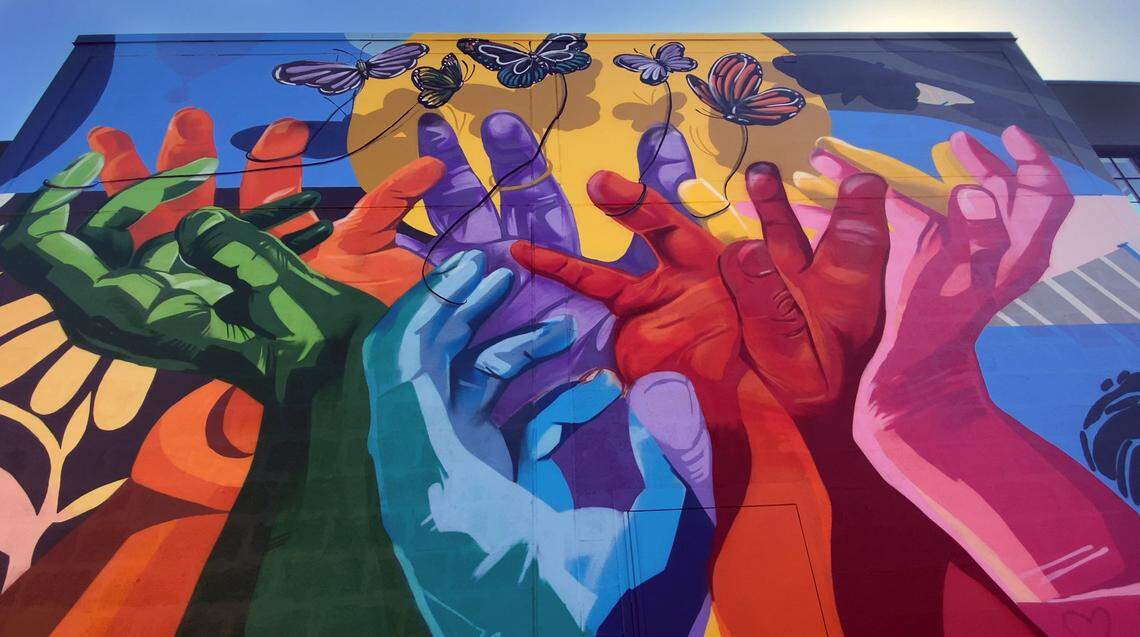 Charity Hamidullah is the muralist creating a new mural at Highside Market in Columbus, Georgia. 10/09/2023