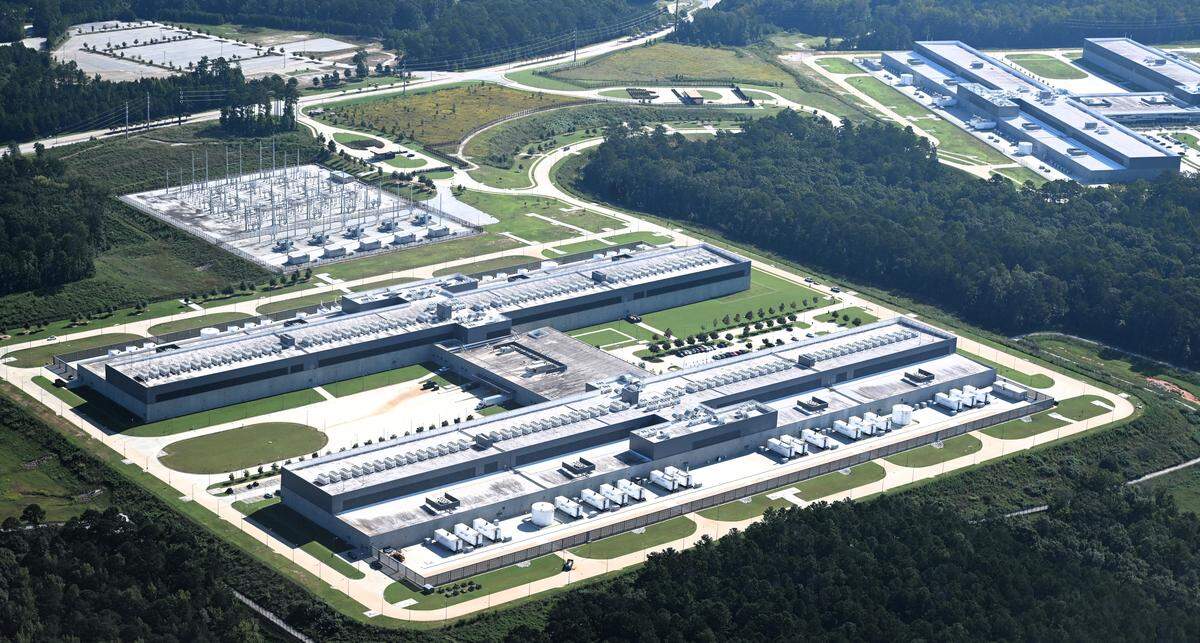 An aerial view of Meta’s Stanton Springs Data Center on Wednesday, Sept. 3, 2025, in Newton County, Georgia.