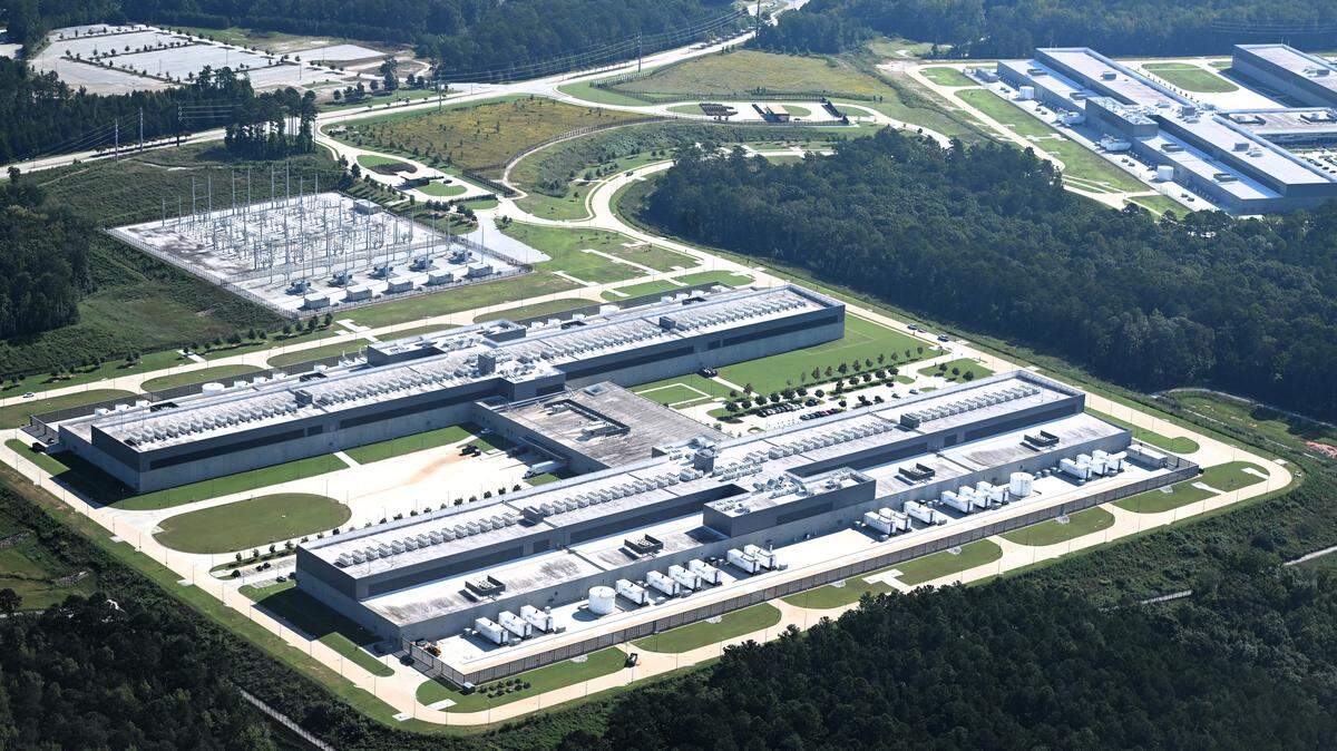 An aerial view of Meta’s Stanton Springs Data Center on Wednesday, Sept. 3, 2025, in Newton County, Georgia.