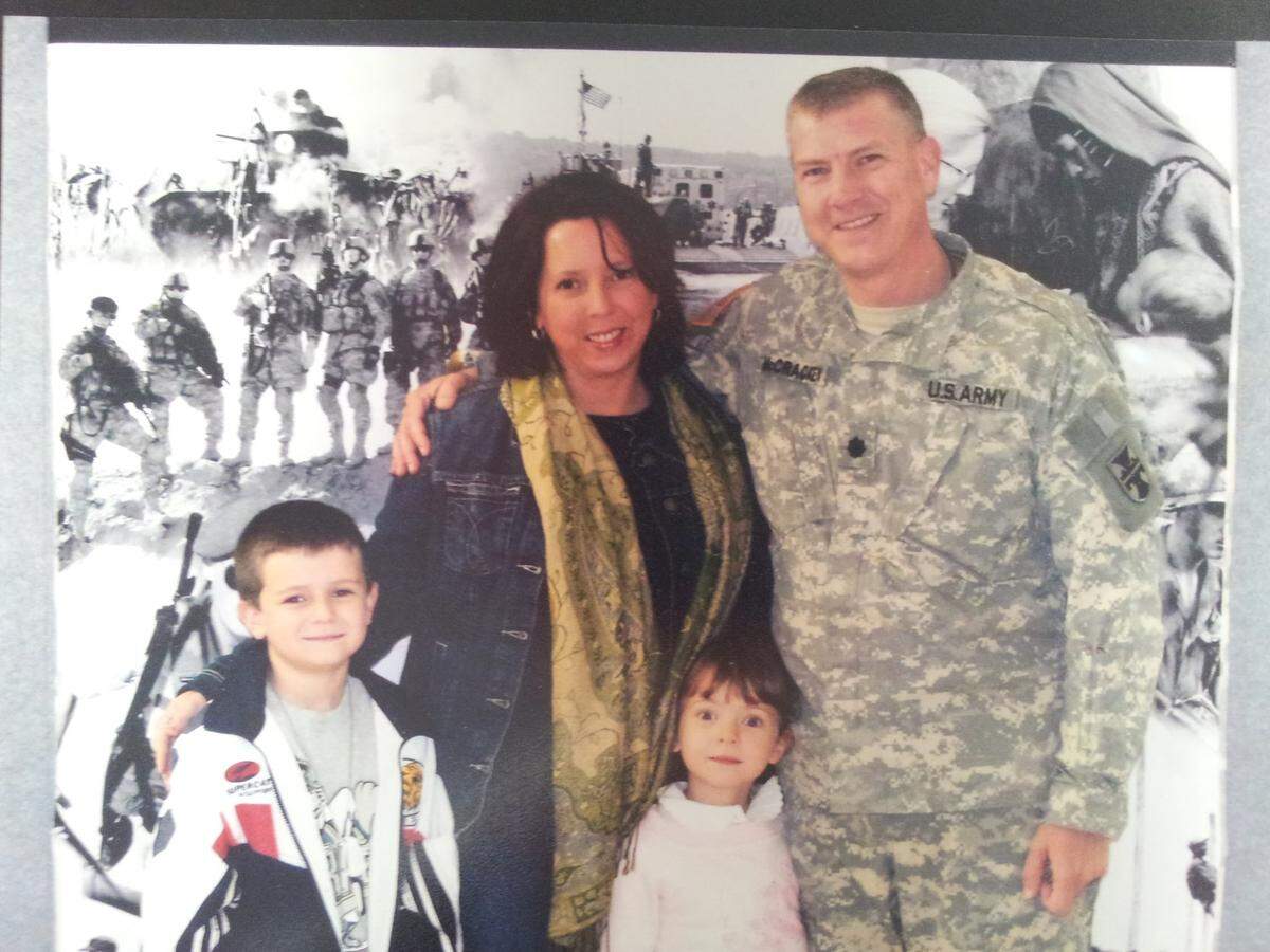 A photo of Tammy and David McCracken and two of their children. Tammy told the Ledger-Enquirer that David died in 2011. She said she supports a new bill that would allow spouses of dead military service members to keep certain&nbsp; Department of Veterans Affairs and Department of Defense benefits if they remarry.
