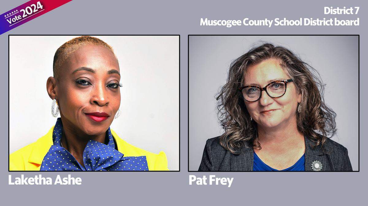 Voters will choose between Laketha Ashe and Pat Frey for the District 7 seat on the Muscogee County School District board.