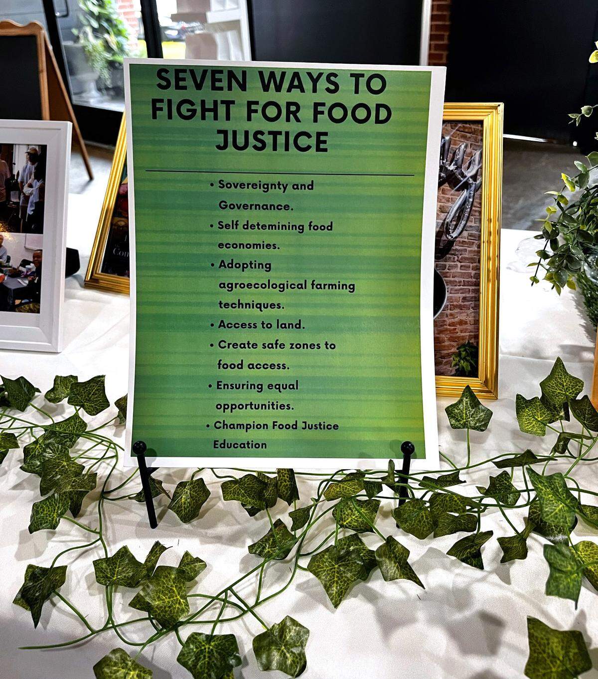 Abike Alexendar’s seven ways to fight food justice presented at the City Farm Feast.