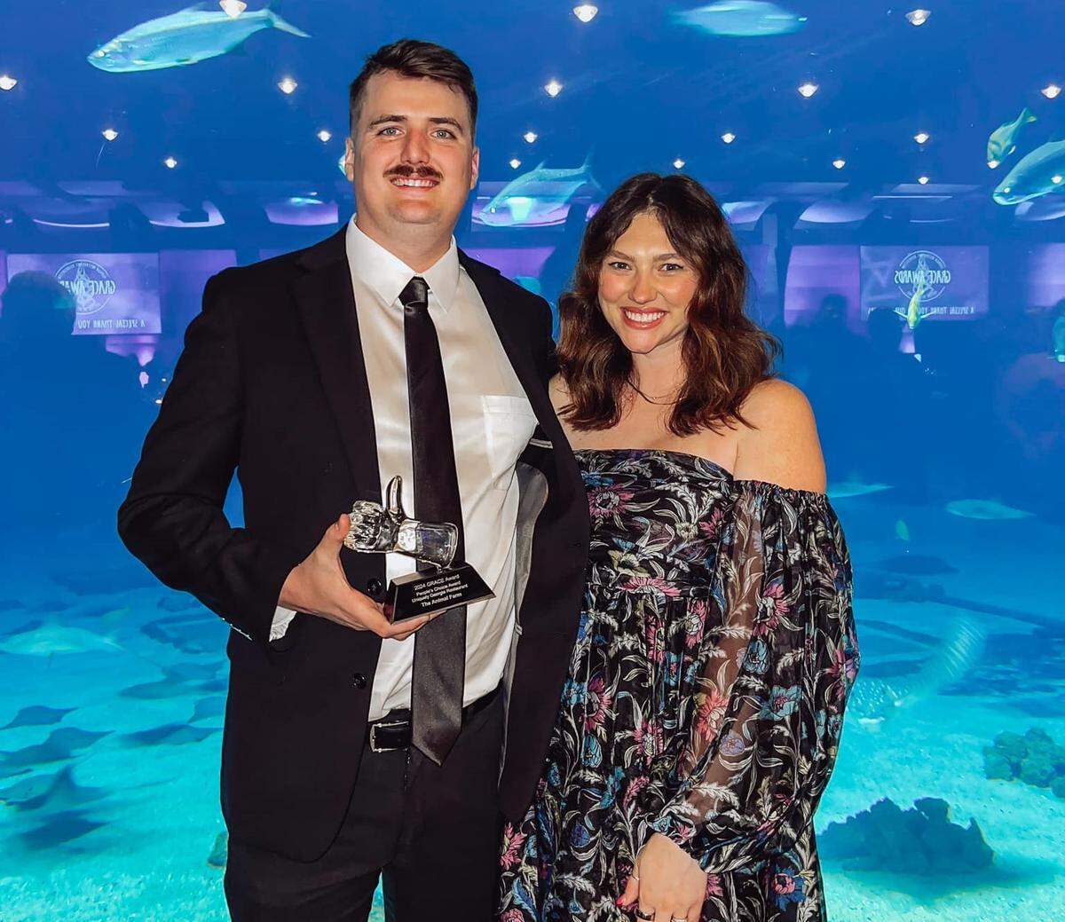 Hudson Terrell, owner of Animal Farm , and his wife Brooke, at the GRA Crystal of Excellence Awards