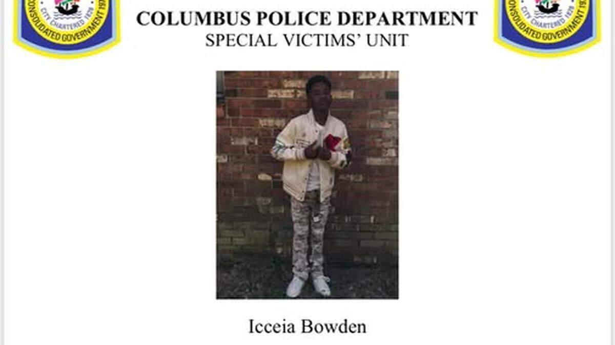 The Columbus Police Department posted this flyer to help find a 13-year-old boy, Icceia Bowden, who was last seen around 8:47 p.m. Sunday in the area of the 1300 block of Floyd Road, according to police.