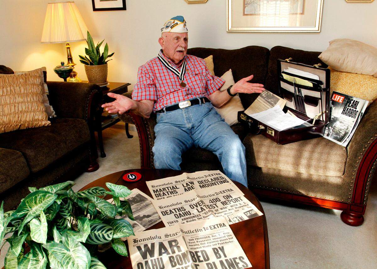 Seen here in 2014, Dixie Harris was one of 17 remaining World War II veterans in Georgia who survived the Japanese attack on Pearl Harbor on Dec. 7, 1941.