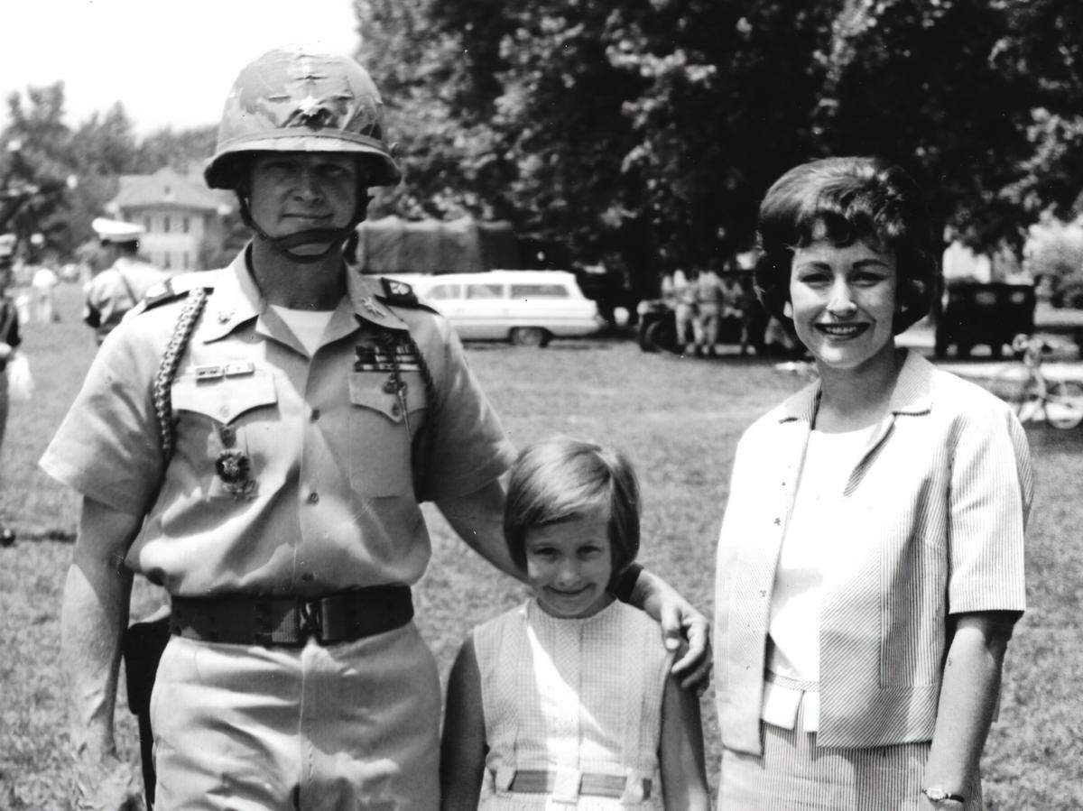 Hal and Julie Moore with their daughter, Julie, at the post then known as Fort Benning before Hal was sent to battle in Vietnam in 1965.