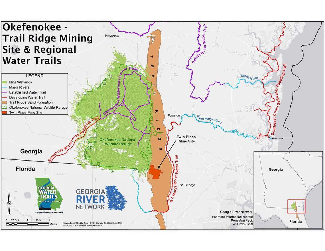 Okefenokee Trail Ridge Mining Site & Regional Water Trails