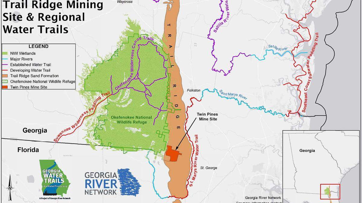 Okefenokee Trail Ridge Mining Site & Regional Water Trails