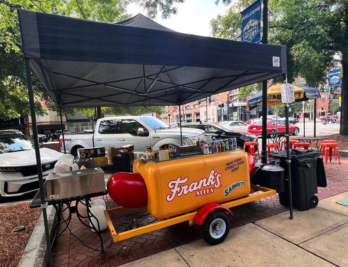 Ross Horner, owner of Frank’s Alley, said fans of the restaurant’s hot dogs might be able to catch the mobile stand outside the restaurant selling hot dogs occasionally during special events.