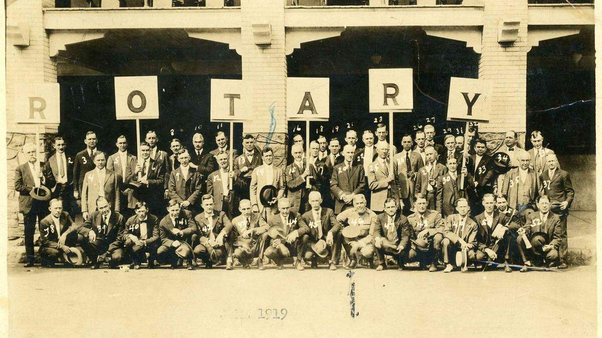 File photosFor 100 years, members of the Rotary Club of Columbus have gathered for a group photo. In 1919, Rotarians gathered in front of an old Columbus hotel. The club is celebrating its 100th anniversary on Feb. 25 at the National Infantry Museum and Soldier Center.