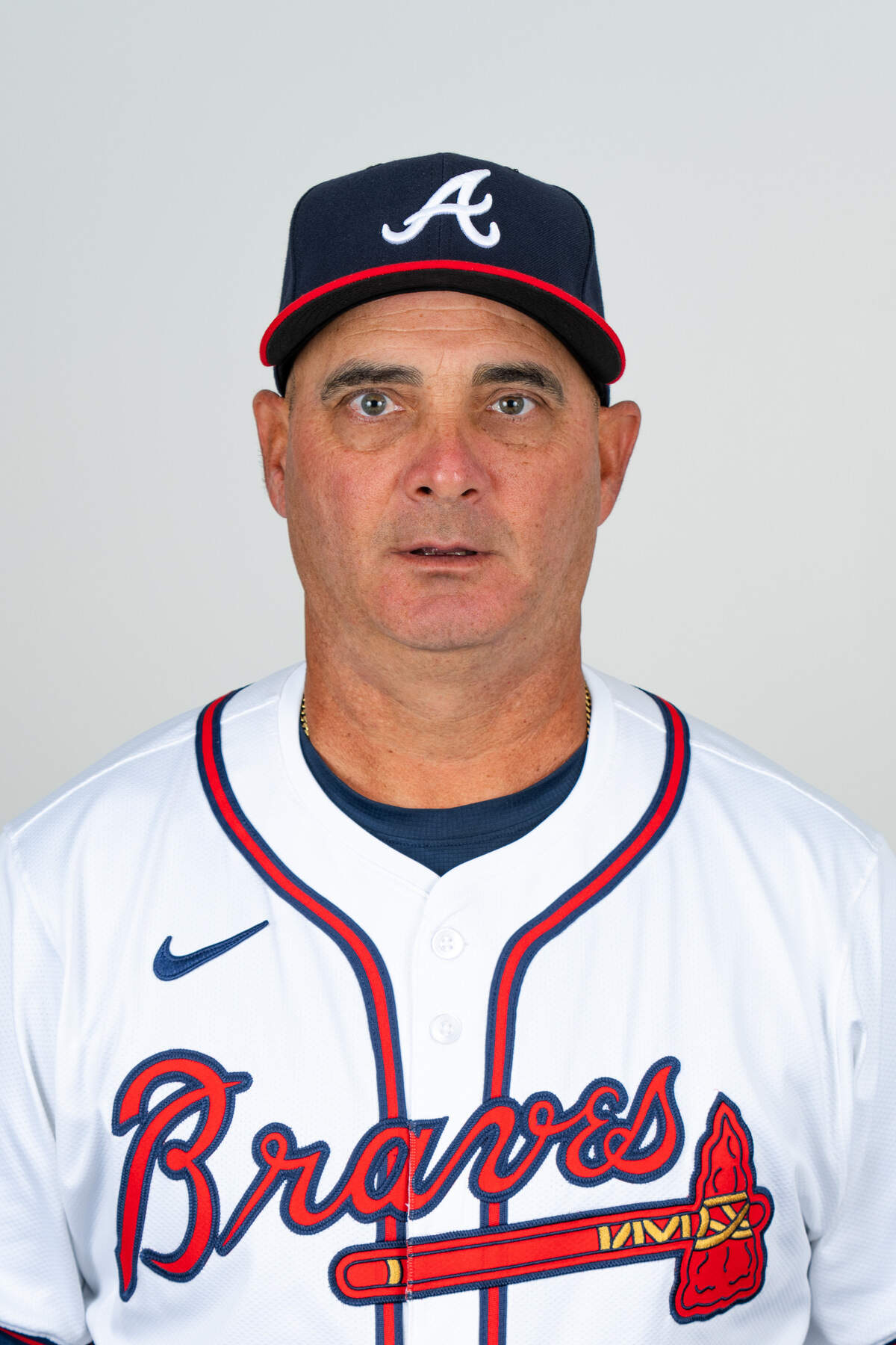 Nestor Perez Jr. poses during the 2024 Atlanta Braves Minor League Photo Day at CoolToday Park on March 21, 2024, in North Port, Florida.